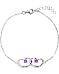 Belinda Jewelz - Amethyst Interlocked Hearts Bracelet - Lyst