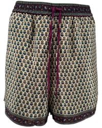 Monzlapur New York - Embossed Botanic Crepe Shorts - Lyst