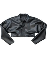 Circular Path - Crop Vegan Leather Jacket - Lyst