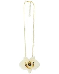 Gissa Bicalho - Acrylic Handmade Necklace Orchid Pendant Cream - Lyst