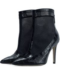 Stessa by Sarah - The Valentina Croc Mesh Boot - Lyst