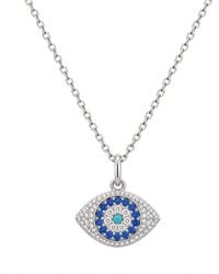 Seven Saints - Evil Eye Pave Amulet Necklace, Rhodium - Lyst