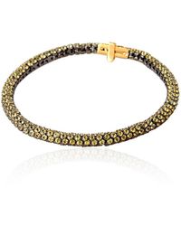 Artisan - 14k Gold & 925 Silver In Yellow Sapphire Gemstone Tennis Fixed And Flexible Bracelet - Lyst