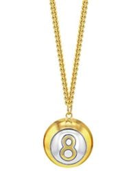True Rocks - 8 Ball Mini Pendant 2Tone 18Kt-Plate With Sterling Detail - Lyst