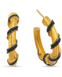 LINYA JEWELLERY - Emily Stone Hoop Earrings - Lyst