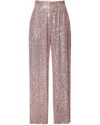 AGGI by HALEWSKI - Neutrals Omena Dusty Sparkle Wide Sequin Pants - Lyst