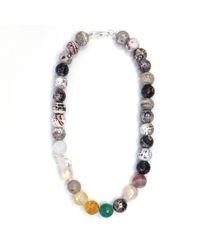 Shar Oke - Neutrals Freshwater Baroque Pearls & Agate Beaded Necklace - Lyst