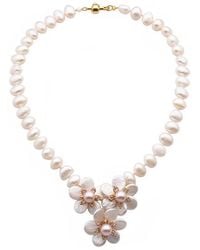 Angel Barocco - Beaded Baroque Pearl Flowers Necklace - Lyst