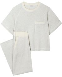 Mamu Dream - Neutrals Cream Marl Organic Cotton Sweatshirt & Joggers Set - Lyst