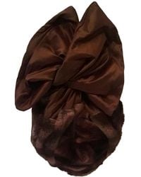 Romer Millinery - Twisturban Turban Faux Fur & Chocolate Silk Shantung - Lyst