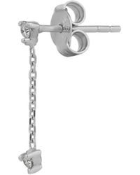 Spero London - Fine Double Diamond Drop Single Earring 14Ct Solid - Lyst