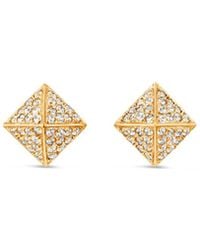 SALLY SKOUFIS - Pyramid Stud Earrings With Made Cz Diamond Stimulant - Lyst