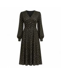 Yumi' - Foil Print Midi Dress - Lyst