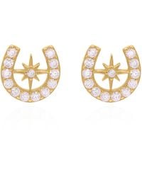 Luna Charles - Zada Horseshoe Star Stud Earrings - Lyst