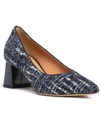 Beautiisoles by Robyn Shreiber Made in Italy - Corina Leather & Tweed Pump With Block Heel For Work& Evening - Lyst