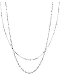 Spero London - Semi Twisted & Paperclip Chain Sterling Layering Necklace Set - Lyst
