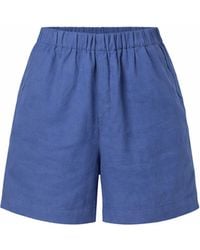 Haris Cotton - Linen Shorts With Elastic Waist - Lyst