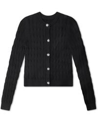 Roch Perel - Jewel Buttoned Cable Cardigan - Lyst