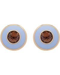 Emma Holland Jewellery - Smoked Topaz & Enamel Disc Earrings - Lyst