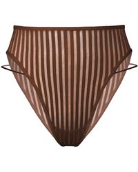 MONIQUE MORIN LINGERIE - Vertigo High Leg Panty Cocoa - Lyst