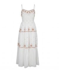 Modenaire - Embroidered Maxi Dress Tiered Form - Lyst