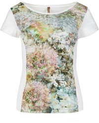 Conquista - Short Sleeve Floral Print Top - Lyst