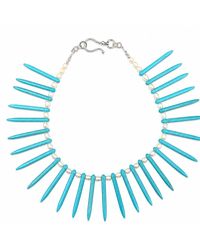 Way to Chic - Spike Necklace And Freshwater Pearl Earrings Set - Lyst