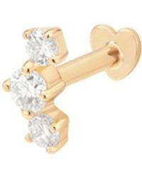 Vanhi - 14K Solid Lab-Grown Diamond Curved Trio Flat Back Stud - Lyst