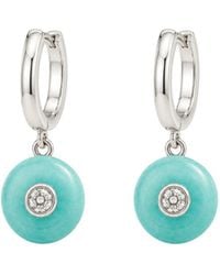 Lily Flo Jewellery - Jade Diamond Hoop Earrings - Lyst