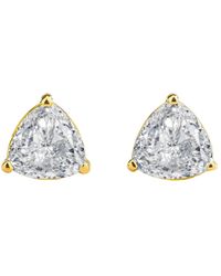 Juvetti - Trillion Diamond Solitaire Stud Earrings - Lyst