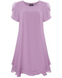 James Lakeland - Short Sleeve Wave Hem Dress Lilac - Lyst