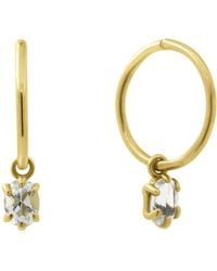 Lee Renee - Aquamarine Clicker Hoop Earrings - Lyst