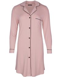 Pretty You London - Bamboo Long Sleeved Womens Classic Nightshirt In Pink - Lyst