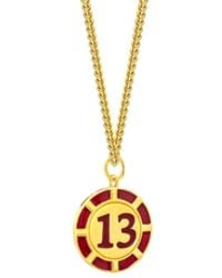 True Rocks - Mini No.13 Poker Chip Pendant 18kt Gold-plated & Red Enamel - Lyst