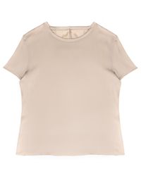 Victoria Slavinskaia - Neutrals Silk Crewneck T-Shirt - Lyst