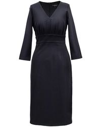 Smart and Joy - Adjusted V -Neck Dress And Folds On Chest - Lyst