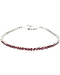 Harfi - Garnet January Birthstone Sterling Dainty Tennis Bracelet - Lyst