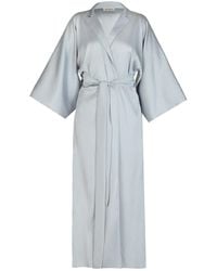Avenue 8 - Silk Maxi Collar Robe - Lyst
