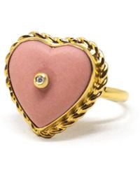 Vintouch Italy - Lovelight-Plated Heart Stacking Ring - Lyst