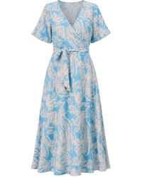 Oh!Zuza - Neutrals Echo Viscose Wrap Dress With Pockets - Lyst