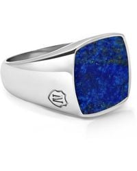 Nialaya - Signet Ring With Lapis - Lyst