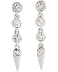 Artisan - Natural Bezel Set Diamond & 18k Gold Spike Design Dangle Earrings - Lyst