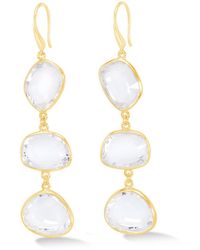 Dower & Hall - Long Rock Crystal Pebble Drop Earrings - Lyst