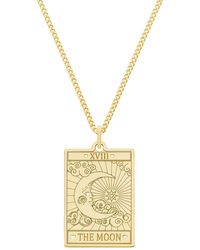 CarterGore - Small 9ct 375 Gold "the Moon" Tarot Card Necklace - Lyst