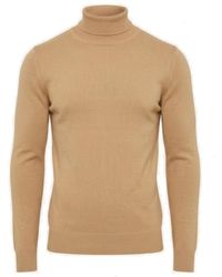 Ron Tomson - Neutrals Roll Neck Knit Sweater - Lyst