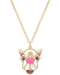 Intisars - Cammello Baby Girl Pink Enamel Necklace - Lyst