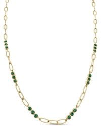 Clemence Wren - Triple Emerald Gemstone Necklace Chain - Lyst