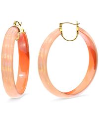 Gold & Honey - Large Lucite Iridescent Hoops - Lyst