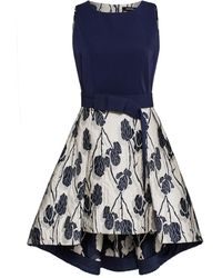 Smart and Joy - Flower Jacquard Bow Belted Dress - Lyst