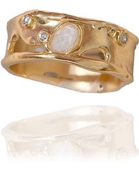 Rare Matters Jewelry - Sprinkled Clear Quartz Gemstone Banded Ring - Lyst